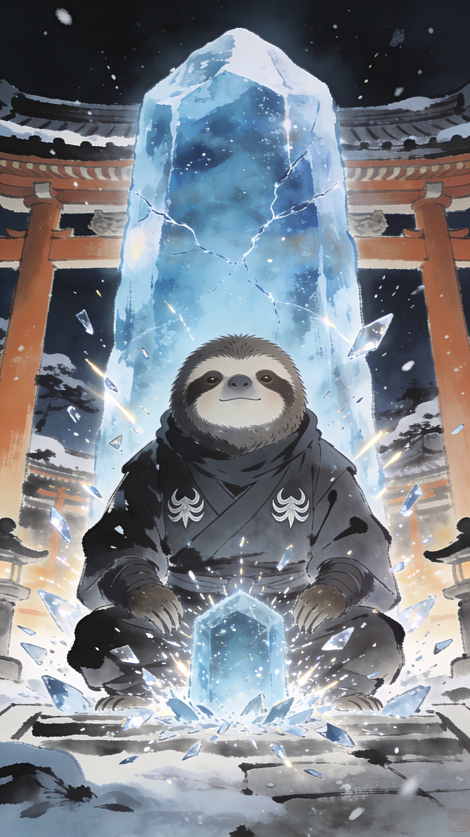 The Tomb of Winter's Grasp descending on the motionless Namake